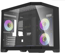 Aigo кутия Case mATX - FT418 Black - 6 x 120 mm A-RGB fans included