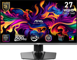 Монитор MSI MAG 272QP QD-OLED X50 Gaming Monitor, 26.5" 500Hz, WQHD (2560x1440) 16:9, QD-OLED, 0.03ms, 300nits, 1500000:1