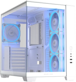 Кутия ASUS A32 PLUS Tempered Glass + 4 ARGB Вентилатора - White