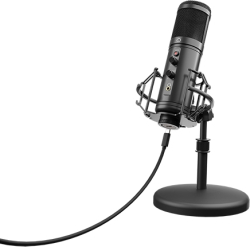 Микрофон Genesis Radium 600 G2, Кондензаторен, 30 Hz - 18 kHz, 1.8 метра кабел, 3.5 мм жак, USB Type-C, Черен