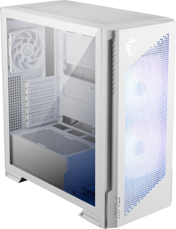 Кутия MSI MPG VELOX 300R AIRFLOW PZ WHITE, Mid-Tower, E_ATX-ATX-M-ATX-ITX, 2x USB 3.2, 1x USB Type-C 20Gbs, ARGB Fan Hub, Бял
