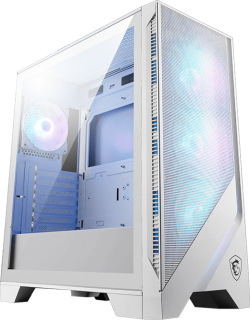 Кутия MSI MAG FORGE 320R AIRFLOW WHITE, Mid-Tower, ATX-M-ATX-ITX, 2x USB 3.2, ARGB Hub, 4x 120mm ARGB Fans, Tempered Glass, Бял