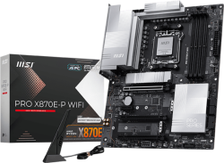 Дънна платка MSI PRO X870E-P WIFI, ATX, Socket AM5, 4x DDR5 Dual Channel DDR5 up to 8200(OC)MHz, 3x PCIe x16 slot, 3x M.2 slot, 4x USB 2.0