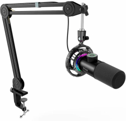 Микрофон със стойка FIFINE T658 Dynamic RGB - Black