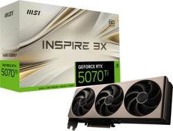 Видеокарта MSI Video Card Nvidia GeForce RTX 5070 TI 16G INSPIRE 3X OC, 16GB GDDR7, 256bit, Effective Memory Clock: 28000MHz