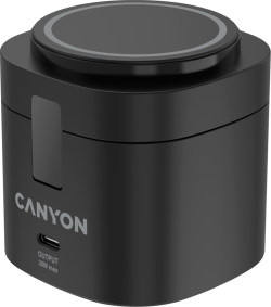 Принадлежност за смартфон Canyon 4 in 1 Wireless Charging Stand, 30W max, Size: 70x70x70.3mm, weight: 414g, with 65W charger and 1M cable, black