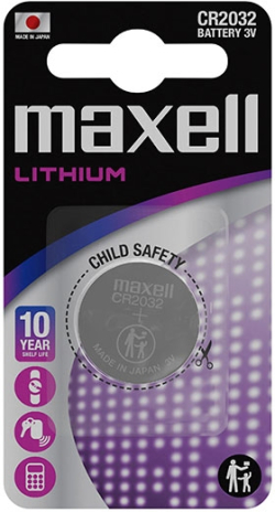 Бутонна батерия Maxell CR2032, 3V, 210mAh, литиева