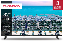Телевизор Thomson 32"HD Easy TV; 1366 x 768 (HD), DLED, 60 Hz, HDMI 3 (1.4), USB 2 (2.0), S-PDIF 1x coaxial, AV IN, Hotel mode, Black