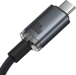 Кабел Baseus Crystal Shine P10318204111-00 USB3.2 USB-C към USB-C Display Cable 100W 1.5м 20Gb - черен