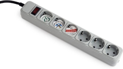 Контакт Gembird протектор Surge Protector - SPG6-B-6C - 6 x Schuko, 1.8 m, IP20