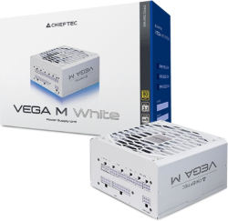 Захранване Chieftec Vega M White, 750W, ATX, 135 мм вентилатор, Active PFC, Модулно, 80 Plus Gold, Бял