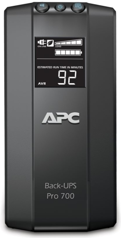 Непрекъсваемо захранване (UPS) APC RS LCD 700 BR700G, line-interactive, 700 VA / 420 W, LCD дисплей, 6×NEMA 5-15, USB, AVR