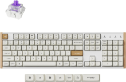 Клавиатура Keychron K10H-Q1, геймърска, механична, Bluetooth 5.1, Gateron Double-Rail Magnetic Nebula, бял