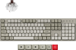 Клавиатура Keychron C2PX-M3, геймърска, механична, USB-C, Keychron Super Brown, RGB подсветка, бял