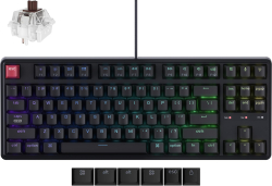 Клавиатура Keychron C3PX-H3, геймърска, механична, USB кабел, Keychron Super Brown суичове, RGB подсветка, черен