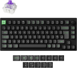 Клавиатура Keychron P1H-M1-UK, геймърска, механична, Bluetooth 5.2, Gateron Double-Rail Magnetic Nebula, RGB подсветка, черен