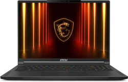 Лаптоп MSI Stealth A16 AI+ A3XVFG, 16.0", WQXGA, AMD Ryzen AI 9 HX 370, NVIDIA RTX 4060 8GB GDDR6 DLSS 3, 32 GB, 1 TB SSD, Win 11 Home, Черен