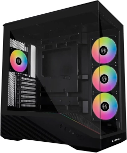 Кутия Lian Li Vector V100 ARGB Mid-Tower, закалено стъкло, ATX, до 9 вентилатора, 2 x USB 3.0, 1 x USB-C, черен