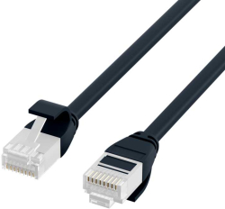  RJ45 Пач корда кат. 6а, U-UTP TPE, Черна Ultraflex 3.6 мм, EFB - 0.15 метра