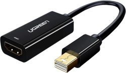 Адаптер UGREEN MD112 - 10461 Mini DisplayPort (мъжки) към HDMI (женски), 1080P @ 60Hz, 0.25 м - черен