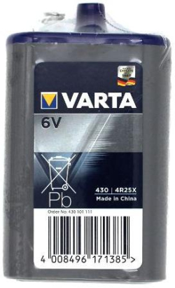 VARTA 4R25, Цинк карбонова батерия, 6V, 7.5Ah, 1 бр. в опаковка