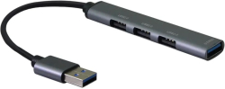 VALUE S3018 :: USB 3.0 хъб, 4x USB A порта (3x USB 2.0 + 1x USB 3.2 Gen1), сив