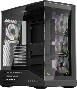 1stPlayer кутия Case ATX - GM7 Black - 4 x 120 mm A-RGB fans included, USB-C