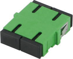 Конектор / букса SC-APC дуплексен адаптер, сингълмод, без фланци, зелен