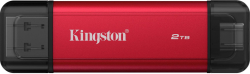 Хард диск / SSD Kingston Dual USB-A-C Portable, 2TB, червен