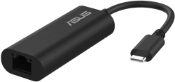 Мрежова LAN карта/адаптер ASUS USB-C2500 V2, USB-Type C, RJ45, 2.5G-1G-100Mbps, черен