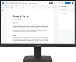 Монитор Lenovo ThinkVision S22-4e 21.5" IPS, WLED, 1920x1080, 16:9, 4ms, 100Hz, 250 cd-m2, 1300:1, HDMI, VGA, Tilt Stand