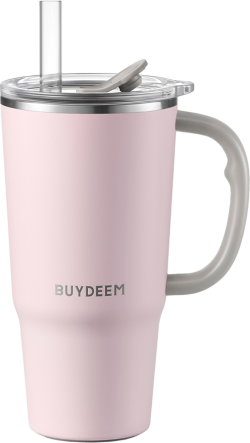 BUYDEEM Термос със сламка, 700мл, Розов