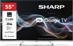 Телевизор Sharp 55JP7265E, 55" QLED Mini led Google TV, 4K Ultra HD 3840x2160 Frameless, AQUOS, DVB-T-T2-C-S-S2, Google Assistant, USB, Wi-Fi