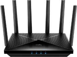 Безжичен рутер Cudy BE6500, 2.5Ghz, Gigabit Dual Band Wi-Fi 7, 1x1Gbps WAN порт,4x10-100-1000, 6x5dBi антени, черен