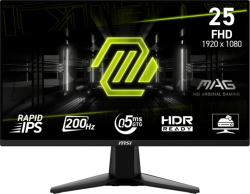 Монитор MSI MAG 255F E20, 24.5", 0.5ms, 200Hz, Rapid IPS, 1920x1080 (FHD), 16:9, AMD FreeSync Premium, 300 nits, VESA, Черен