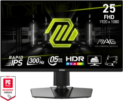 Монитор MSI MAG 255PXF, 24.5", 0.5ms, 300Hz, Rapid IPS, 1920x1080 (FHD), 16:9, 250 nits, VESA, Черен