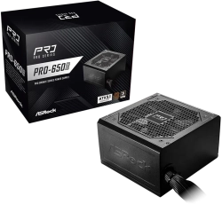 Захранване Asrock PRO-650B, 650W, 80 Plus BRONZE, Non Modular PSU, 1x EPS 12V CPU, 2x PCIe, 2x 4-pin, 4x SATA, 120 mm Fan, ATX 3.1