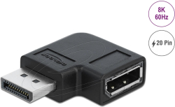 Адаптер Delock 90 DisplayPort 1.4 , 20 pin мъжко (male) към DisplayPort 1.4 20 pin женско (female), 8К 7680 x 4320@60 Hz DSC