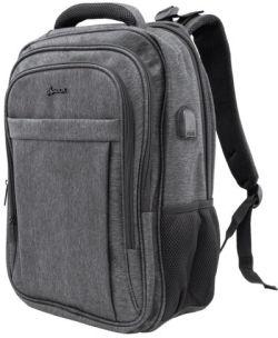 Раница за лаптоп SBOX AMSTERDAM, 18", USB изход за зарядно, 330x460x130 мм, сив
