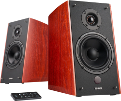 Edifier R2000DB 2.0 Bookshelf, Bluetooth, 3.5mm към RCA, 1-инчови високочестотни говорители, 120 W RMS, кафяв