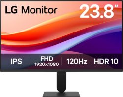 Монитор LG 24U41YA-B, 23,8" IPS, 1ms MBR, 5ms (GtG at Faster), 120Hz, 250 cd-m2, Черен