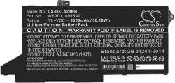 Батерия за лаптоп DELL Latitude 5420, Latitude 5520 005R42, WY9DX, LiPo, 11.4V, 3350mAh, CAMERON SINO