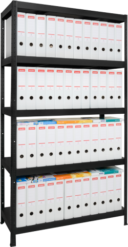  Метален стелаж HARD 180x90x40 см, до 130 кг на рафт  - черен