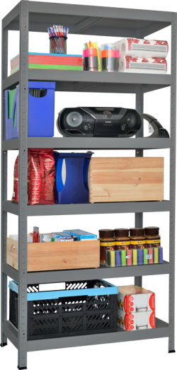 Метален стелаж HARD 180x100x40 см, до 130 кг на рафт - сив