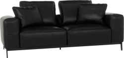 Кожен диван - двойка HALS LUX - черен на най-ниска цени