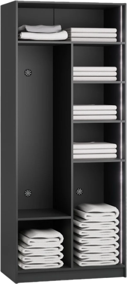  Двукрилен гардероб YORK - графит