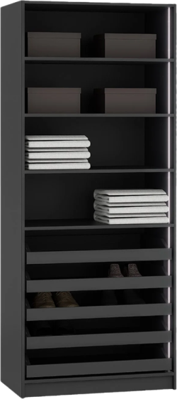 Двукрилен гардероб с чекмеджета YORK - графит