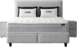 Тапицирана спалня с матрак COMO 160 x 200 - сребърен AN