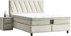 Тапицирана спалня с матрак SIESTA 140 x 200 - крем 01