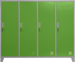Метален шкаф Carmen CR-1604-4 JZ - сив / зелен на най-ниска цени